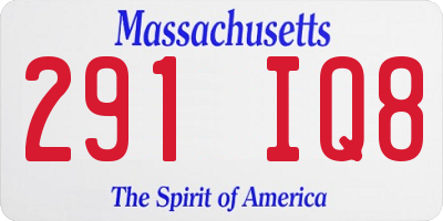 MA license plate 291IQ8