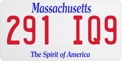 MA license plate 291IQ9