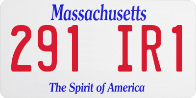 MA license plate 291IR1