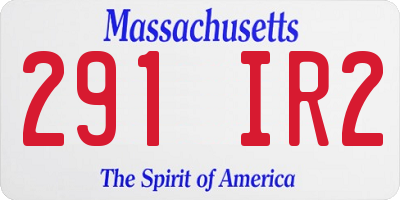 MA license plate 291IR2