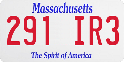 MA license plate 291IR3