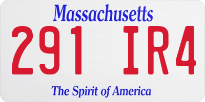 MA license plate 291IR4