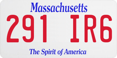 MA license plate 291IR6
