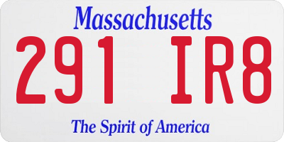 MA license plate 291IR8