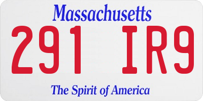 MA license plate 291IR9