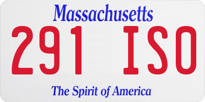 MA license plate 291IS0