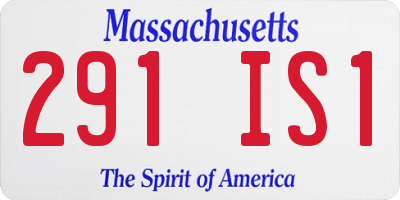 MA license plate 291IS1
