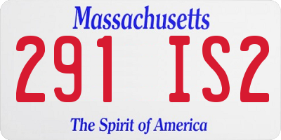 MA license plate 291IS2