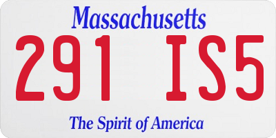 MA license plate 291IS5