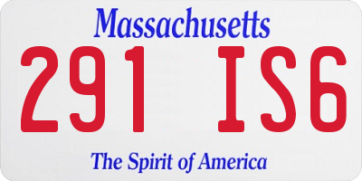 MA license plate 291IS6