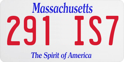 MA license plate 291IS7