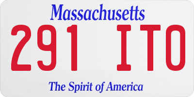 MA license plate 291IT0