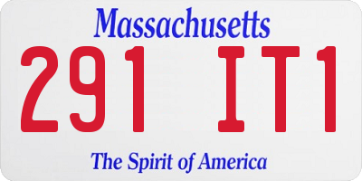 MA license plate 291IT1