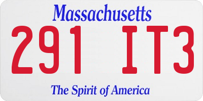 MA license plate 291IT3