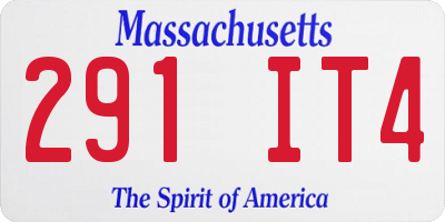 MA license plate 291IT4