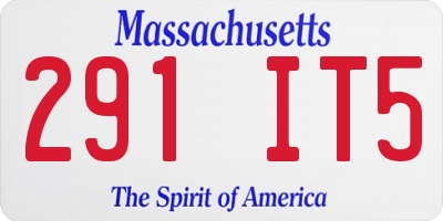 MA license plate 291IT5