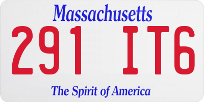 MA license plate 291IT6
