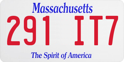MA license plate 291IT7
