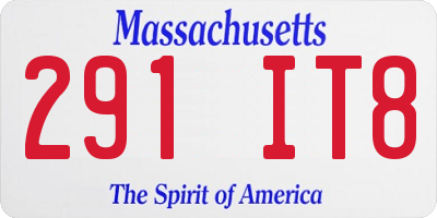 MA license plate 291IT8