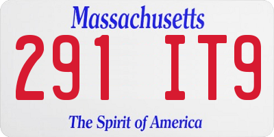 MA license plate 291IT9