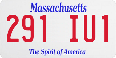 MA license plate 291IU1