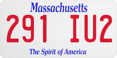 MA license plate 291IU2