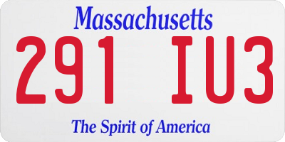 MA license plate 291IU3