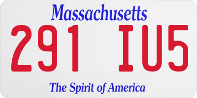 MA license plate 291IU5