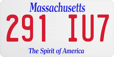 MA license plate 291IU7