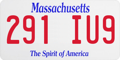 MA license plate 291IU9