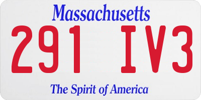 MA license plate 291IV3