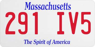 MA license plate 291IV5