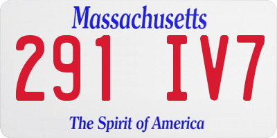 MA license plate 291IV7