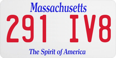 MA license plate 291IV8
