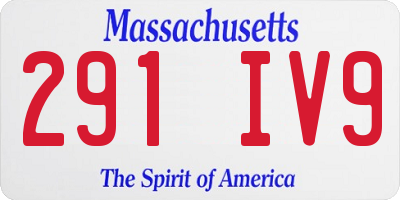 MA license plate 291IV9