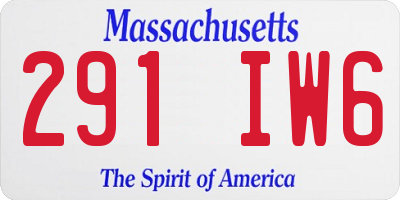 MA license plate 291IW6