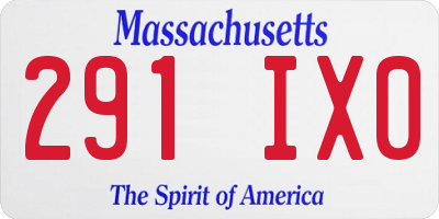 MA license plate 291IX0