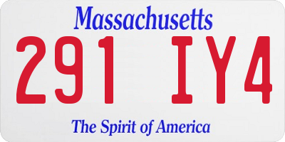 MA license plate 291IY4