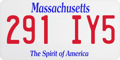 MA license plate 291IY5