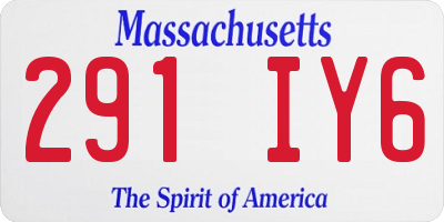 MA license plate 291IY6