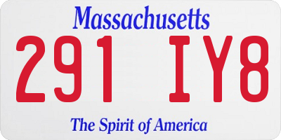MA license plate 291IY8