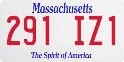 MA license plate 291IZ1