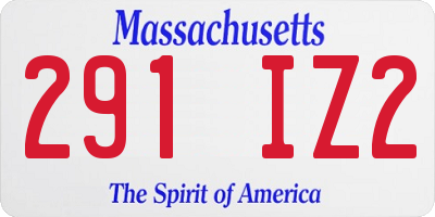 MA license plate 291IZ2