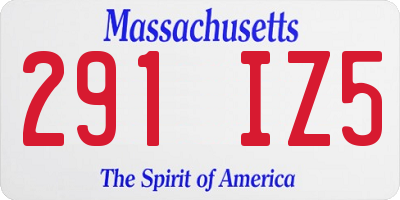 MA license plate 291IZ5