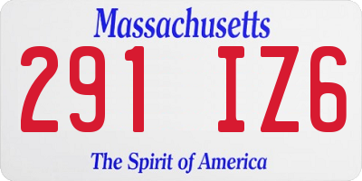 MA license plate 291IZ6