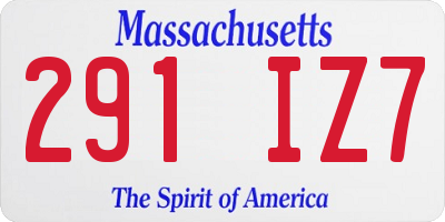 MA license plate 291IZ7