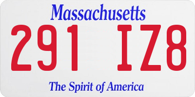 MA license plate 291IZ8