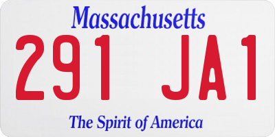 MA license plate 291JA1