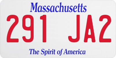 MA license plate 291JA2