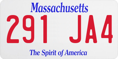 MA license plate 291JA4